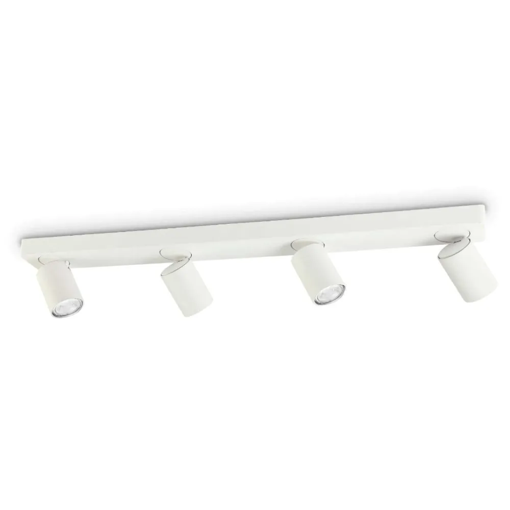 Plafoniere Moderne-Ideal Lux rudy bianco gu10 7w 3000k lampada da soffitto con 4 faretti led