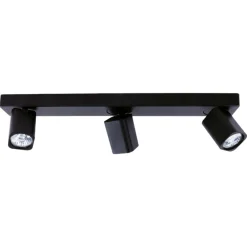 Plafoniere Moderne-Ideal Lux rudy pl3 nero square plafoniera con faretti led 7w 3000k