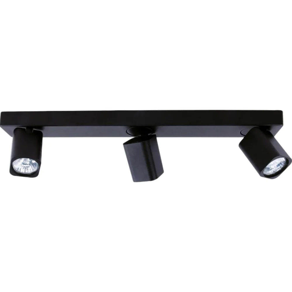 Plafoniere Moderne-Ideal Lux rudy pl3 nero square plafoniera con faretti led 7w 3000k