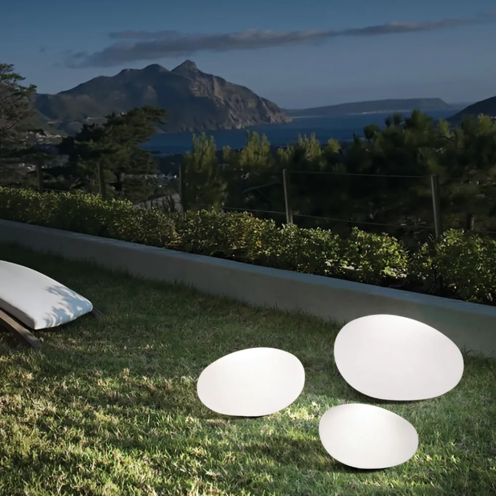 Lampade Da Esterno Giardino-Ideal Lux sasso pt1 lampada per esterno giardino sasso bianco