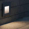 Segnapasso Led-Ideal Lux segnapasso da incasso a muro led 4000k esterno ip65 antracite quadrato con driver