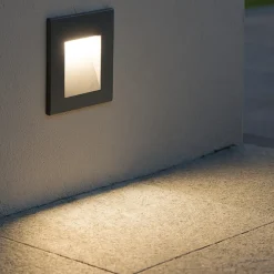 Segnapasso Led-Ideal Lux segnapasso led 3000k quadrato antracite per esterni ip65 con driver