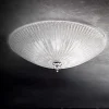 Plafoniere Moderne-Ideal Lux shell pl3 plafoniera camera da letto rotonda vetro trasparente granigliato