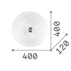 Plafoniere Moderne-Ideal Lux shell pl3 plafoniera camera da letto rotonda vetro trasparente granigliato