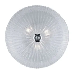 Plafoniere Moderne-Ideal Lux shell pl6 plafoniera per camera da letto rotonda di cristallo trasparente