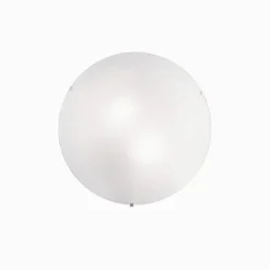 Plafoniere Moderne-Ideal Lux simply pl2 plafoniera moderna da cucina rotonda vetro bianco