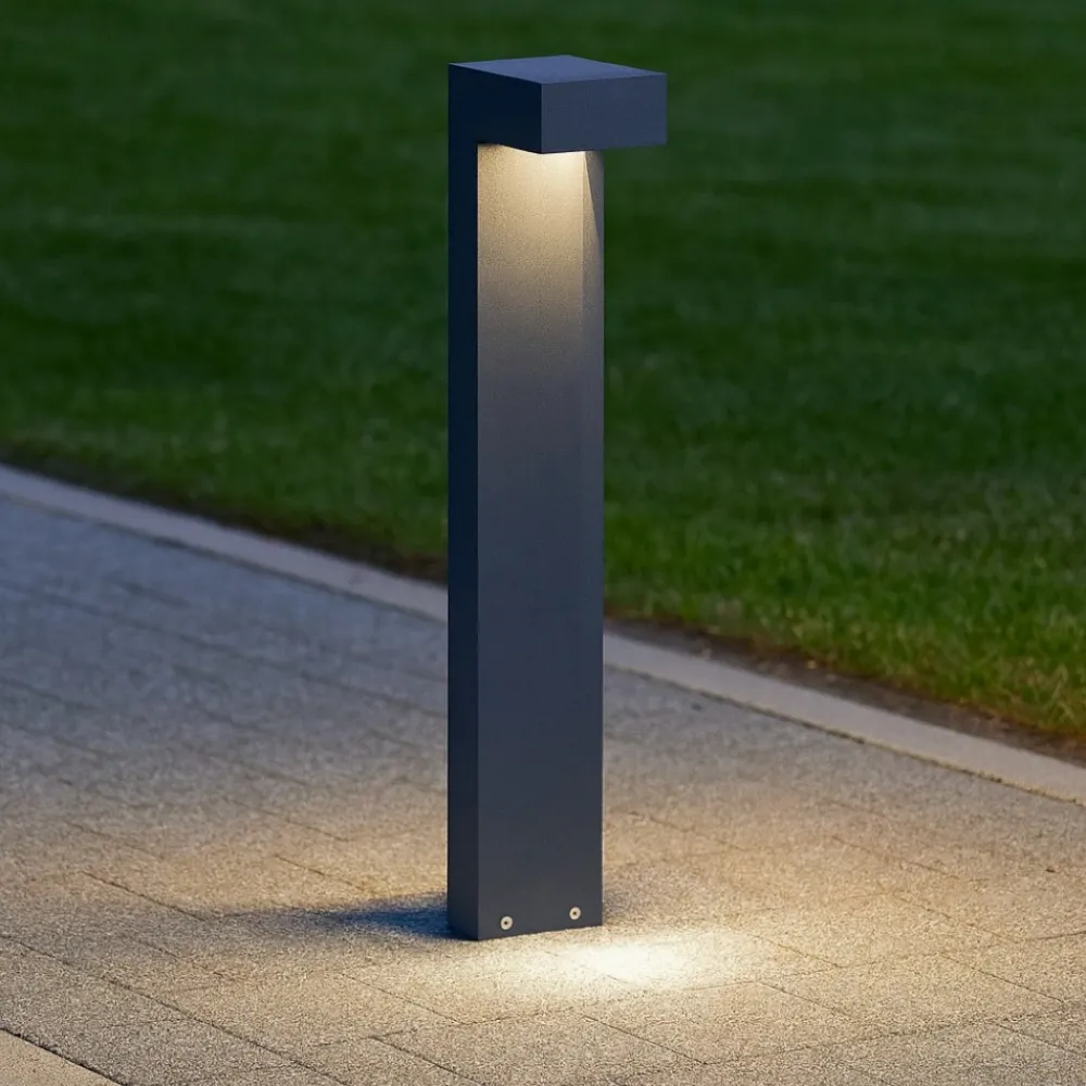 Lampioni Da Giardino-Ideal Lux sirio pt2 lampioncino 60cm da giardino ip44 antracite moderno