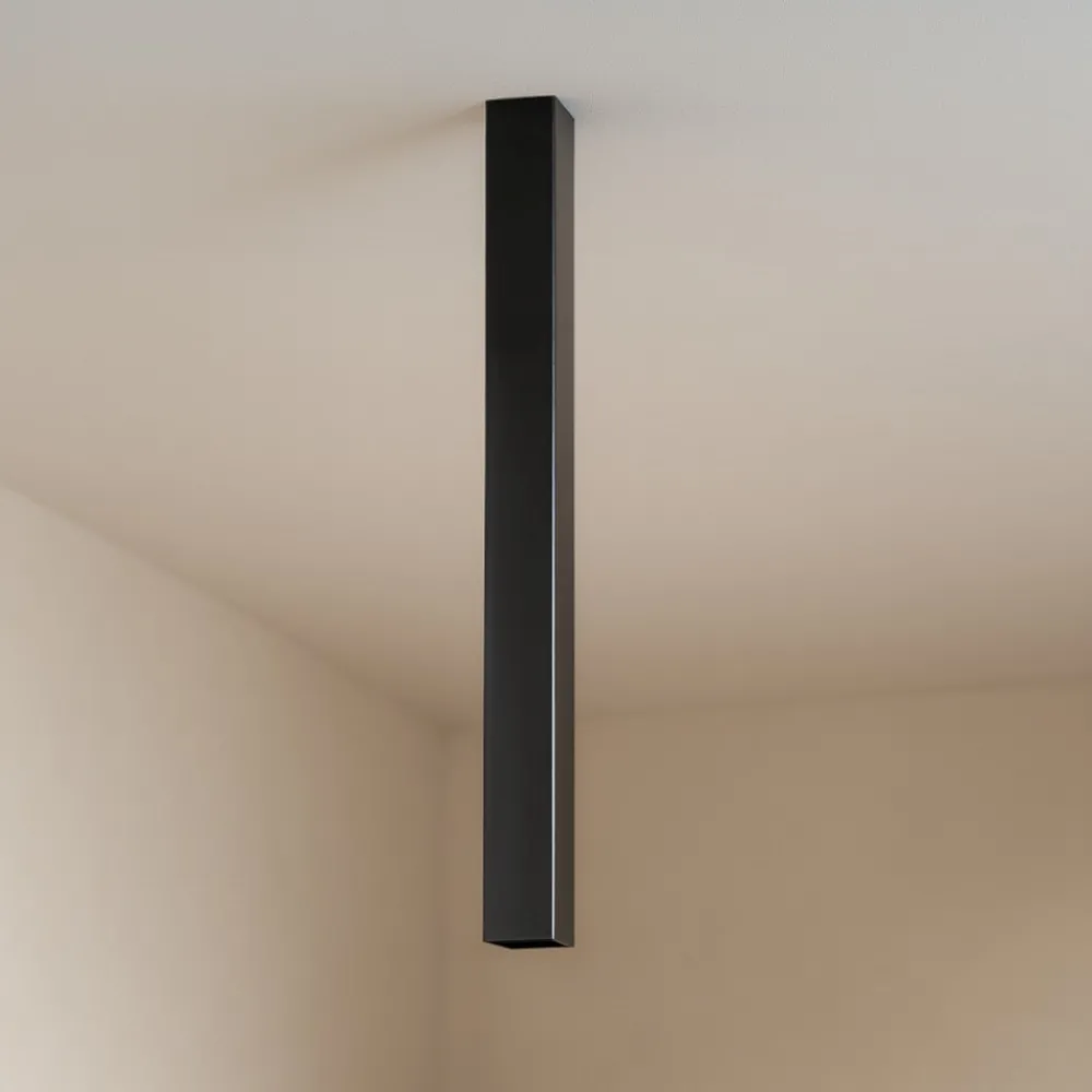 Faretti Da Soffitto-Ideal Lux sky pl1 faretto per cucina squadrato nero