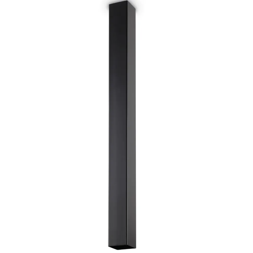 Faretti Da Soffitto-Ideal Lux sky pl1 faretto per cucina squadrato nero