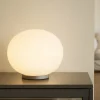 Lampade Da Tavolo-Ideal Lux smarties tl1 d30 lampada da tavolo sfera 30cm vetro bianca