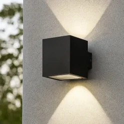 Applique Da Esterno-Ideal Lux snif square applique cubo nero per esterno