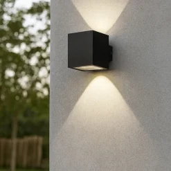 Applique Da Esterno-Ideal Lux snif square applique cubo nero per esterno