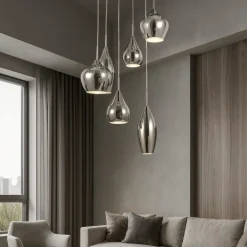 Lampadari Moderni-Ideal Lux soft sp6 fume lampadario vetri fume per soggiorno