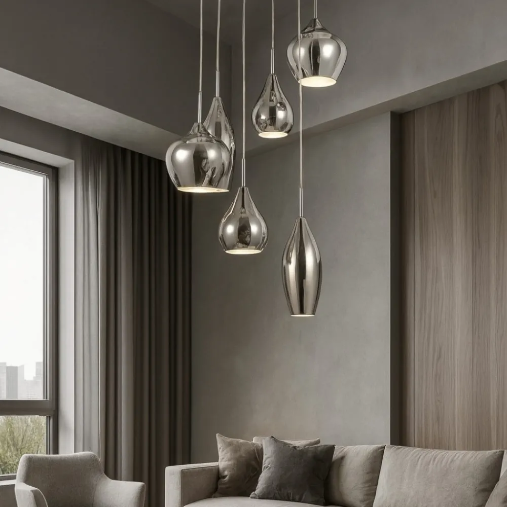 Lampadari Moderni-Ideal Lux soft sp6 fume lampadario vetri fume per soggiorno