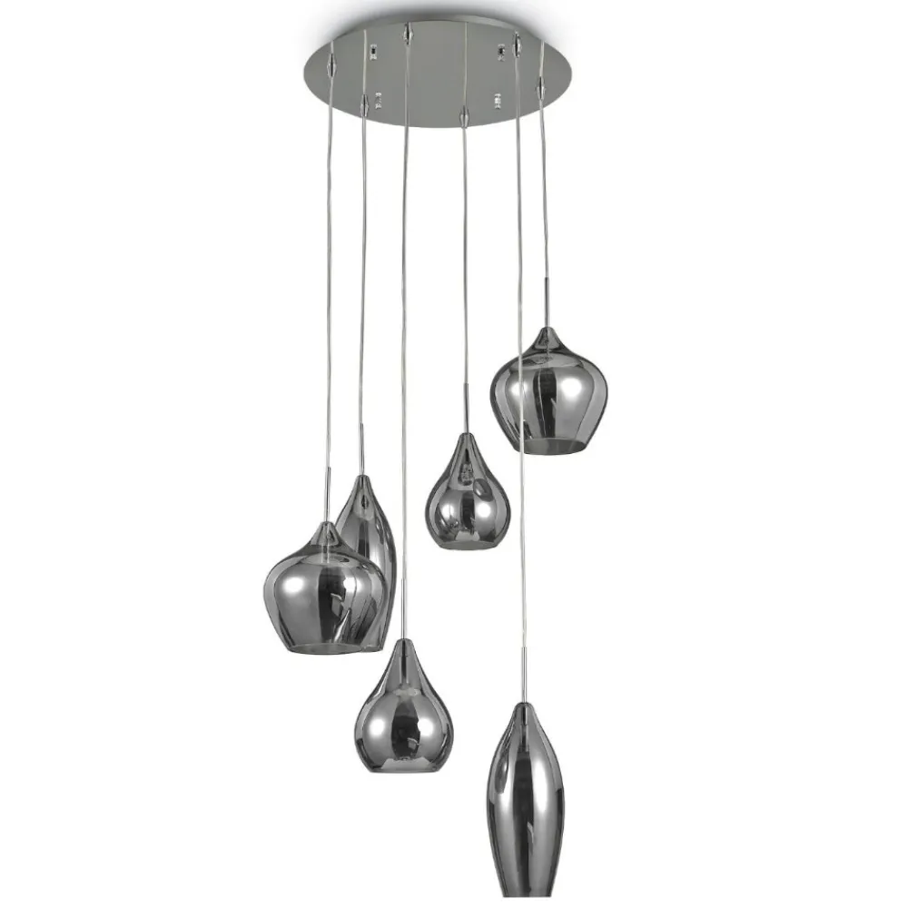 Lampadari Moderni-Ideal Lux soft sp6 fume lampadario vetri fume per soggiorno