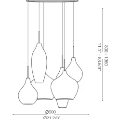 Lampadari Moderni-Ideal Lux soft sp6 fume lampadario vetri fume per soggiorno
