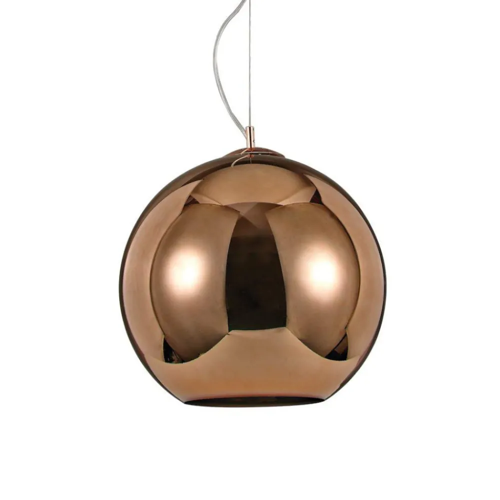 Lampade A Sospensione-Ideal Lux sp1 d20 nemo lampada a sospensione vetro rame specchiata
