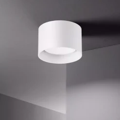 Plafoniere Moderne-Ideal Lux spike pl1 round bianco plafoniera rotonda gx53 led