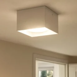 Faretti Da Soffitto-Ideal Lux spike pl1 square faretto quadrato bianco led 3000k