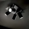 Plafoniere Moderne-Ideal Lux spot pl4 lampada con faretti orientabili neri