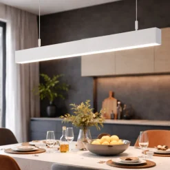 Lampadari Cucina-Ideal Lux steel lampadario orizzontale da cucina bianco led 4000k