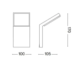 Applique Da Esterno-Ideal Lux style pa applique illuminazione per esterno antracite led 9w 4000k