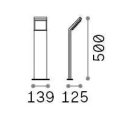 Lampioni Da Giardino-Ideal Lux style pt h050 4000k lampioncino antracite led per giardino