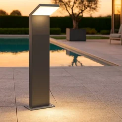 Lampioni Da Giardino-Ideal Lux style pt h050 4000k lampioncino da giardino grigio moderno
