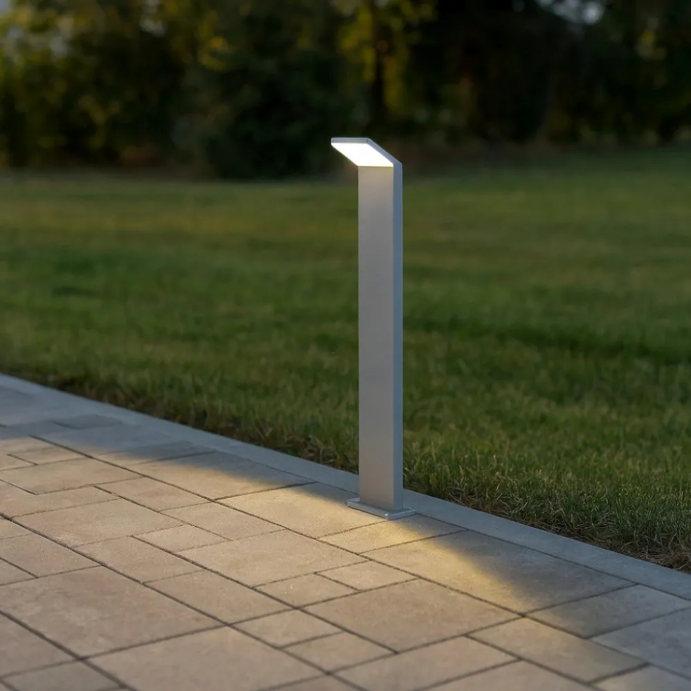 Lampioni Da Giardino-Ideal Lux style pt h100 lampione da esterno grigio led 9w 3000k