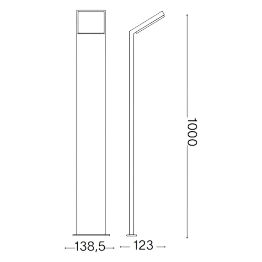 Lampioni Da Giardino-Ideal Lux style pt h100 lampione da esterno grigio led 9w 3000k