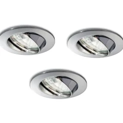 Faretti Da Incasso-Ideal Lux swing fi box 3 faretti orientabili da incasso a soffitto cromo
