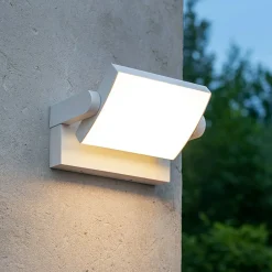 Applique Da Esterno-Ideal Lux swipe ap applique da esterno bianca orientabile led 20w 3000k
