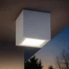 Faretti Da Esterno-Ideal Lux techo pl1 small faretto a soffitto per esterno cubo bianco