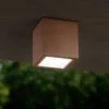 Faretti Da Esterno-Ideal Lux techo pl1 small faretto cubo da soffitto per esterno corten