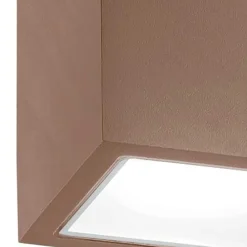 Faretti Da Esterno-Ideal Lux techo pl1 small faretto cubo da soffitto per esterno corten