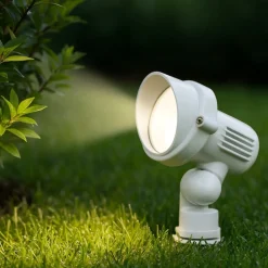 Faretti Da Esterno-Ideal Lux terra pr1 small faretto con picchetto per terreno esterno bianco ip65