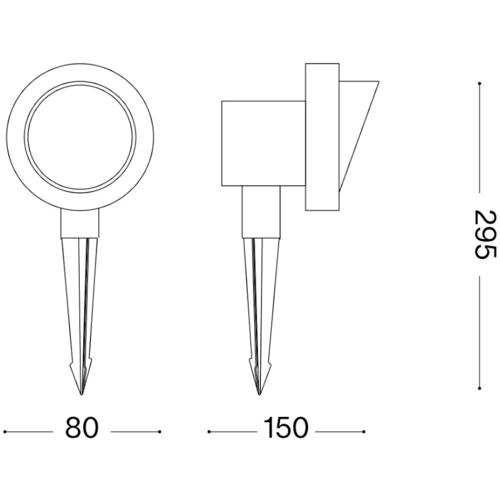 Faretti Da Esterno-Ideal Lux terra pr1 small faretto con picchetto per terreno esterno bianco ip65