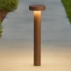 Lampioni Da Giardino-Ideal Lux tesla pt4 h60 lampione marrone per giardino ip44 moderno