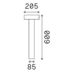 Lampioni Da Giardino-Ideal Lux tesla pt4 h60 lampione marrone per giardino ip44 moderno
