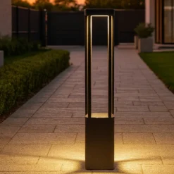 Lampioni Da Giardino-Ideal Lux tifone pt h65 lampione antracite da giardino led 3000k