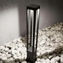 Lampioni Da Giardino-Ideal Lux tifone pt h65 lampione antracite da giardino led 3000k