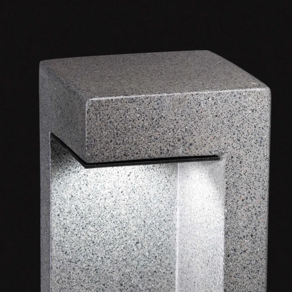 Lampioni Da Giardino-Ideal Lux titano pt h49 3000k lampioncino grigio cemento led 9w