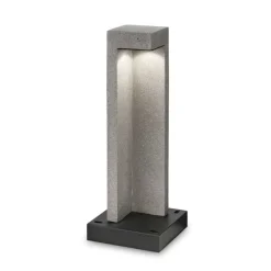 Lampioni Da Giardino-Ideal Lux titano pt h49 3000k lampioncino grigio cemento led 9w