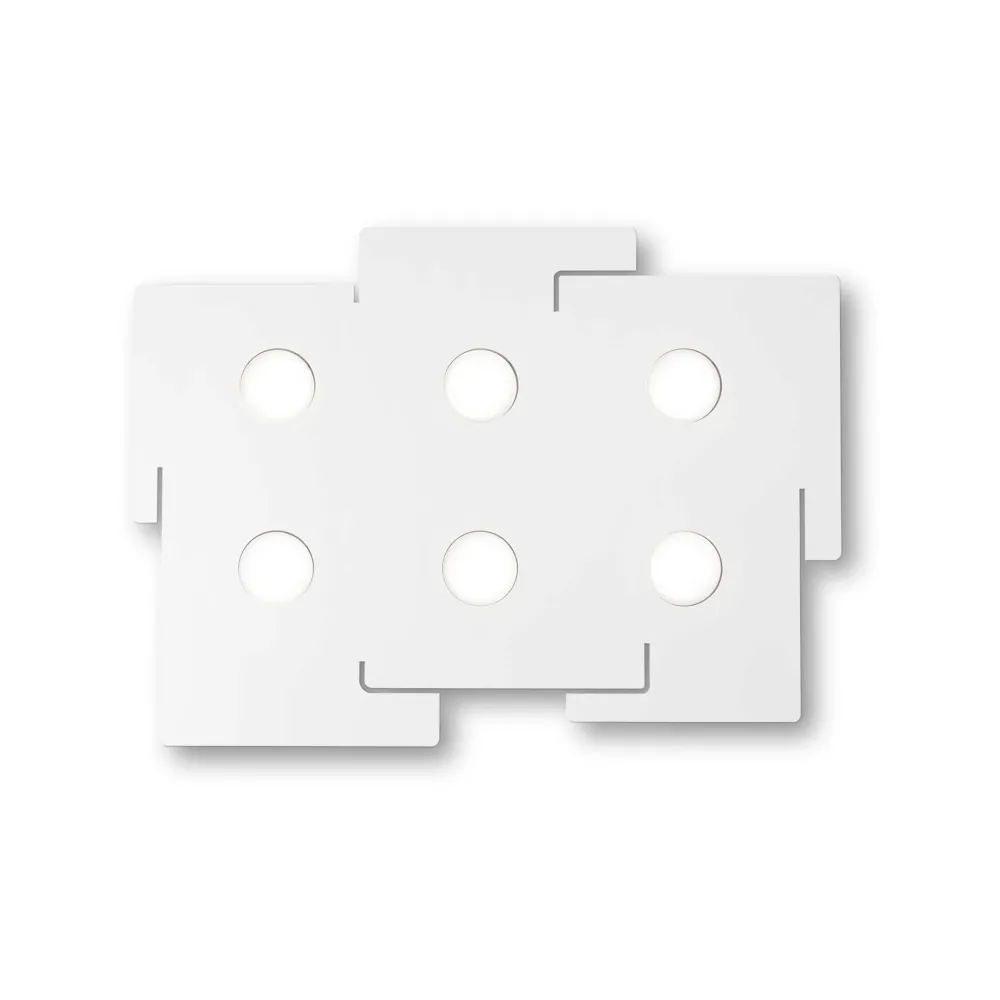 Plafoniere Moderne-Ideal Lux totem pl6 plafoniera bianca gx53 sei luci moderna sottile