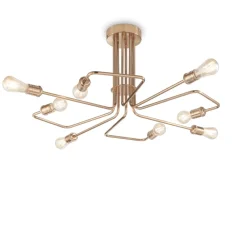 Plafoniere Moderne-Ideal Lux triumph sp8 plafoniera ottone invecchiato vintage