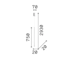 Lampade A Sospensione-Ideal Lux tubix sp d075 lampada a sospensione led 3000k 75cm