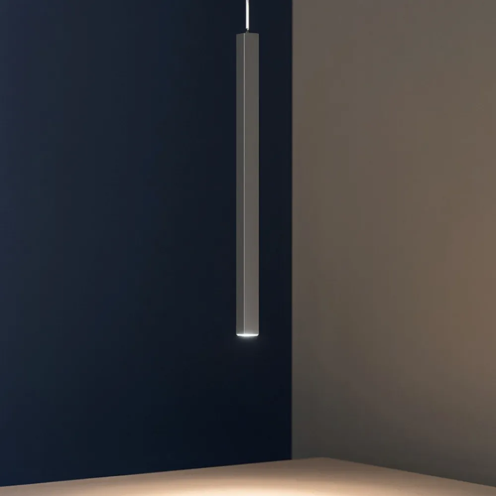 Lampade A Sospensione-Ideal Lux ultrathin lampada a sospensione per isola cucina nero quadrato led 3000k 11,5w 100cm