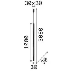 Lampade A Sospensione-Ideal Lux ultrathin lampada a sospensione per isola 100cm led 11,5w 3000k bianco