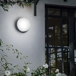 Plafoniere Bagno-Ideal Lux urano pl1 small plafoniera da bagno antracite rotonda ip44