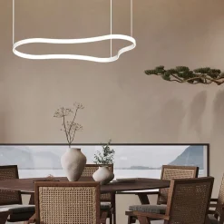 Lampadari Moderni-Ideal Lux waves-2 sp lampadario moderno per salotto bianco led 125 cm